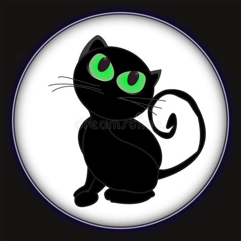 Black Cat Glowing Eyes Vector Background Stock Vector - Illustration of ...