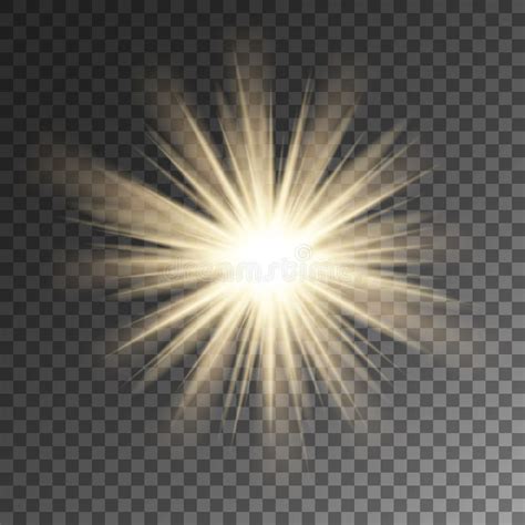 Sparkling Sun Rays Star Flare. Sparkle on Vector Background. Stock Vector - Illustration of ...