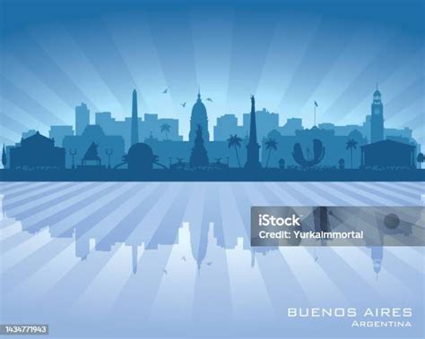 Buenos Aires Argentina City Skyline Silhouette Stock Illustration ...