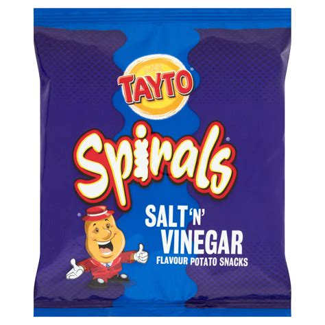 Tayto Spirals Salt n' Vinegar Flavour Potato Snacks 25g | Multipack Crisps | Iceland Foods