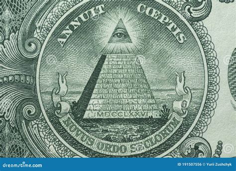 `novus Ordo Seclorum`. One Dollar US. Symbolism. Pyramid And All-seeing ...