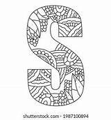 Alphabet Coloring Page Capital Letter Vector Stock Royalty Free  sketch template