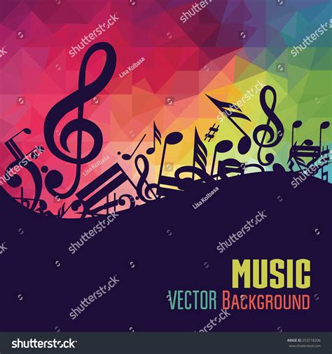 Colorful Music Background Stock Vector (Royalty Free) 253718206 ...