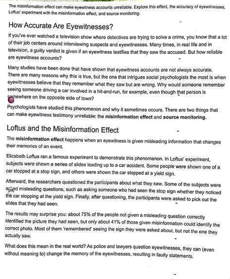 Loftus Misinformation Effect - The misinformation effect can make ...