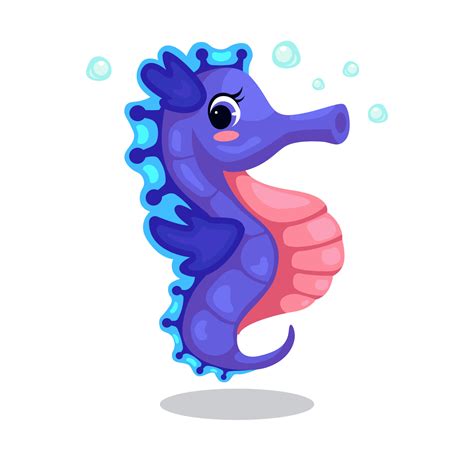 Cute seahorse cartoon vector illustration 4926297 Vector Art at Vecteezy