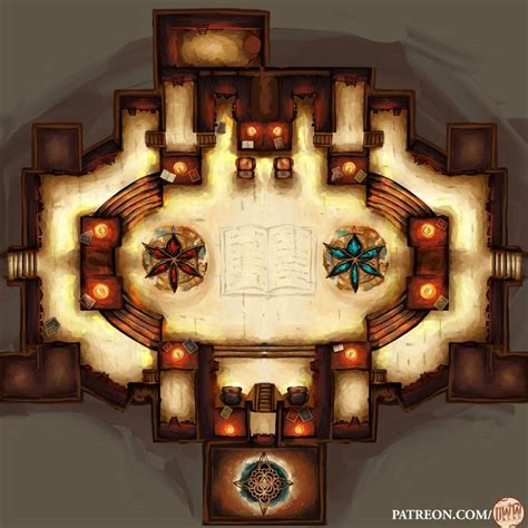 Arcane Library Teleportation Circle Ritual Phased Battle Map[40x40 ...