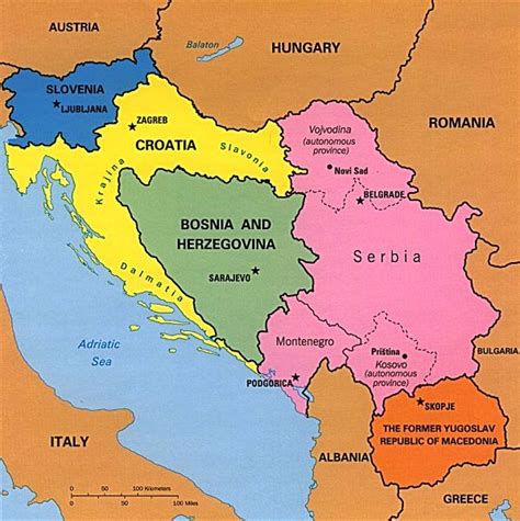 Bosnia Serbia Kosovo Map