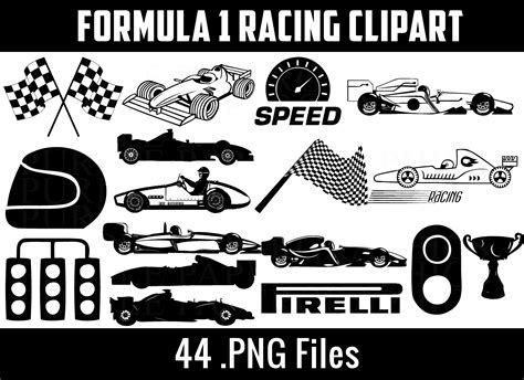 Formula 1 Race Car Silhouette Clipart Birthday Invitations | Etsy