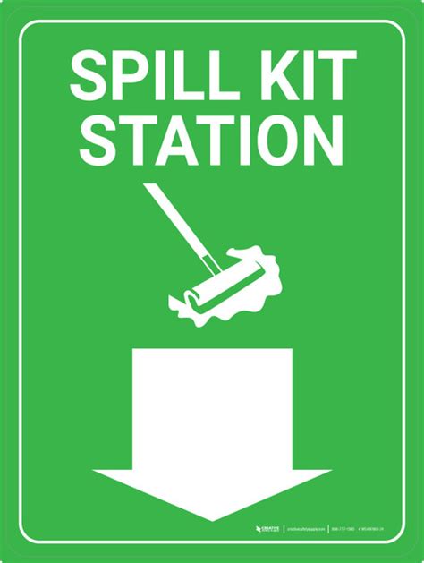 Spill Kit Station Portrait - Wall Sign