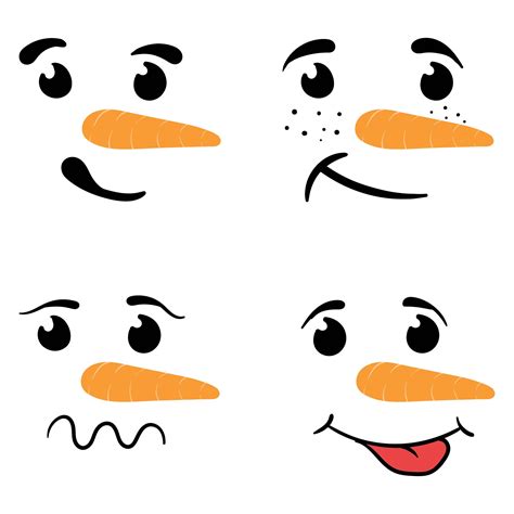 Free Printable Printable Snowman Face Template