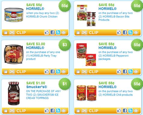 New Hormel & Smuckers Ice Cream Toppings Coupons