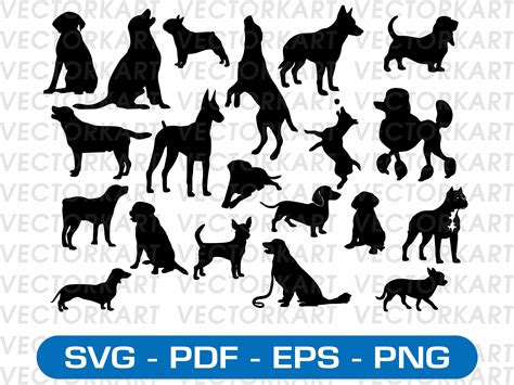 Dog Silhouette SVG Instant Download SVG, Pdf, Eps, PNG Digital Download ...