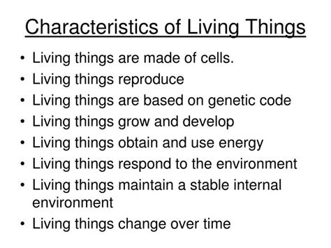 PPT - Characteristics of Living Things PowerPoint Presentation, free ...