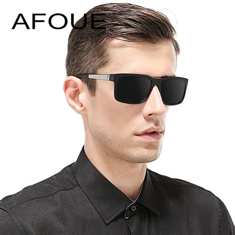 AFOUE Brand Name Retro Sunglasses Men Polarized Lens Travel Sun Glasses ...