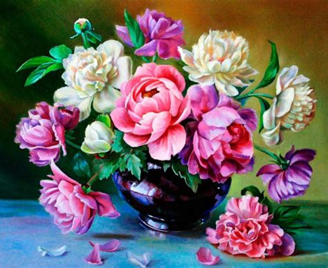 Pink and White Roses Diamond Painting Kit at DiamondPaintingKits.com