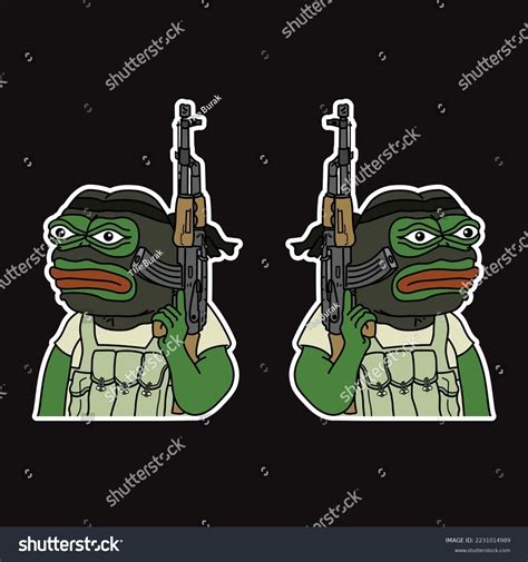 Pepe Frog Meme Rifle Sticker Vector Stock Vector (Royalty Free ...