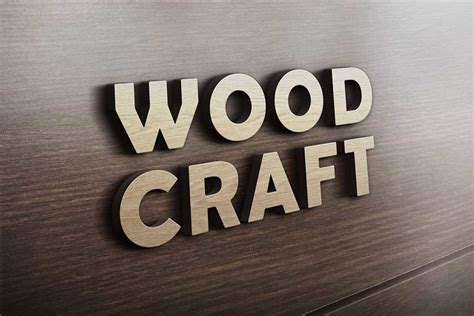 Free 3D Wooden Logo Mockup | Mockuptree