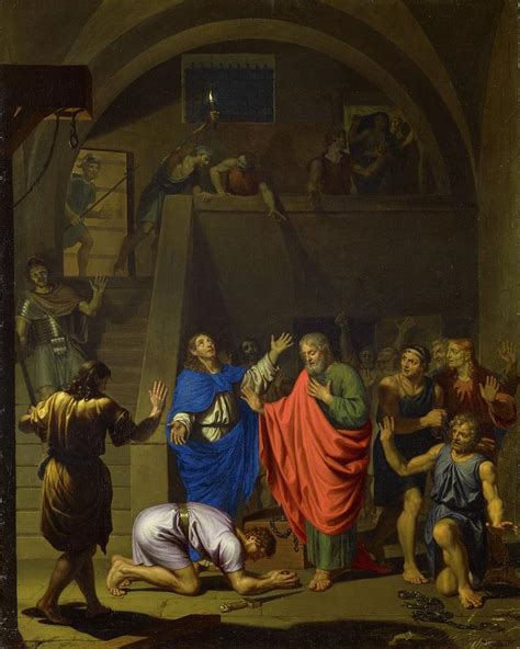 Paul And Silas Leaving The Prison In Philippi Painting by Nicolas De Plattemontagne