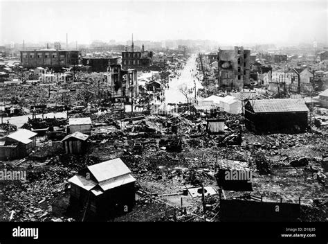 Tokyo in ruins after the 1923 earthquake. Image shows Tokyo Station and ...