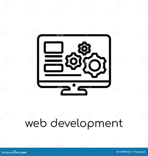 Web Development Icon. Trendy Modern Flat Linear Vector Web Development Icon on White Background ...