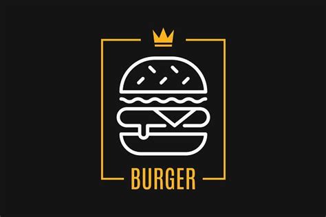 Burger linear logo. Design of burger | Pre-Designed Illustrator ...