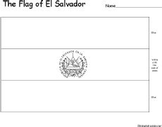 Flag of El Salvador Printout: EnchantedLearning.com