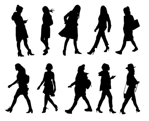 10 Woman Walking Silhouette (PNG Transparent) | OnlyGFX.com