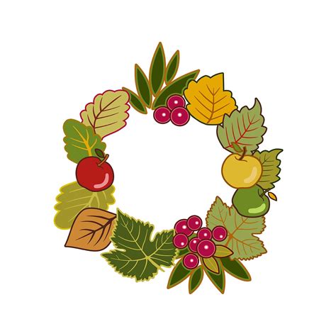 Thanksgiving Wreath Clipart Commercial Use Fall / Autumn / - Etsy