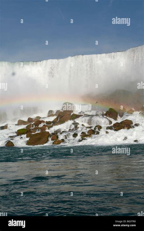 The American Falls at Niagara Falls with a rainbow Stock Photo - Alamy