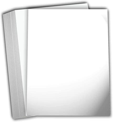 Hamilco White Glossy Cardstock Paper - 8 1/2 x 11" 80 lb Cover Card ...