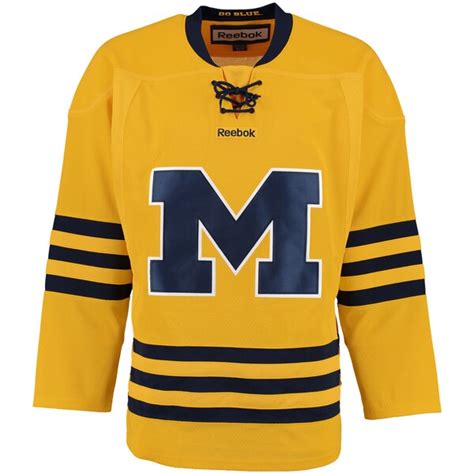 Michigan Wolverines Reebok Hockey Jersey - Maize - Fanatics.com