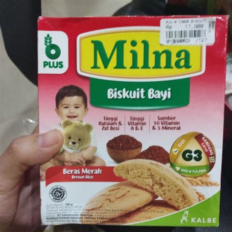 Jual Milna biskuit bayi 6 bulan plus 130 g 65 g original/kacang hijau/jeruk/beras merah | Shopee ...