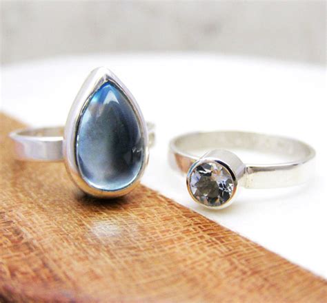 Aquamarine Personalised March Birthstone Ring By Soremi Jewellery | notonthehighstreet.com