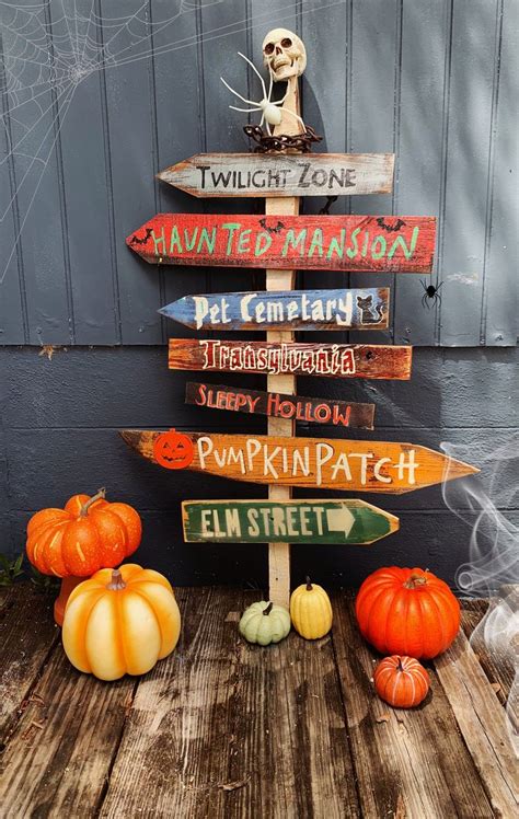 Spooky Halloween Signs Set of 72 FREE Directional Tiki Signs . Custom ...