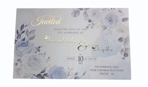 Gold Foil Wedding Invitation Card at Rs 40/piece in Tiruchirappalli | ID: 2851506122255