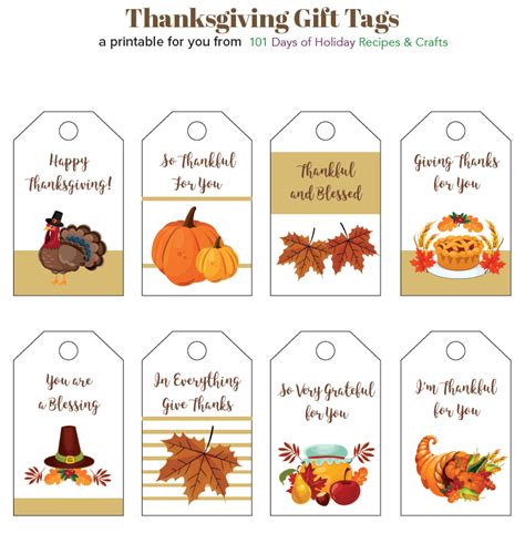 Printable Thanksgiving Gift Tags | AllFreeHolidayCrafts.com