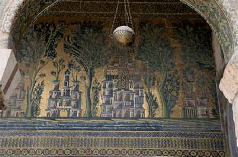 The Great Mosque of Damascus; the 'Barada' mosaic, visual embellishment ...