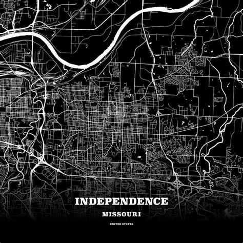 Independence, Missouri, USA map | Poster template, Usa map, Map poster