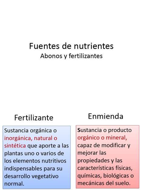 Fuentes de Nutrientes | PDF