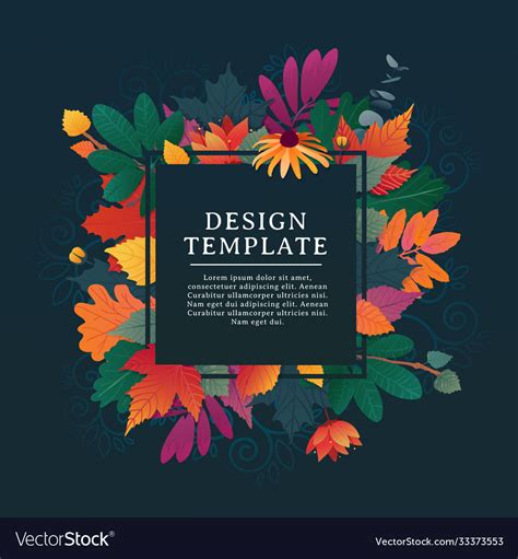 Template design square banner for fall season Vector Image