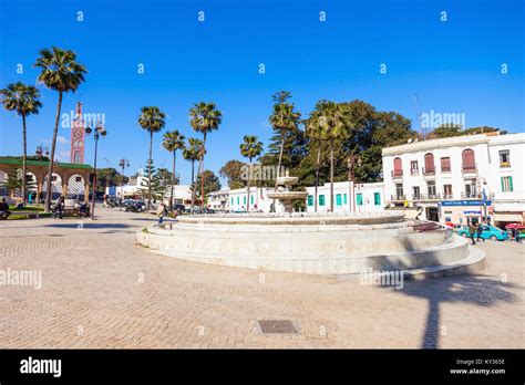 TANGIER, MOROCCO - MARCH 02, 2016: Grand Socco (meaning Big Square, officially known as Place du ...