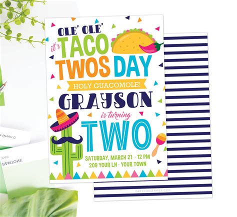 Taco Twosday Birthday Invitation Taco Party Taco Tuesday | Etsy ...