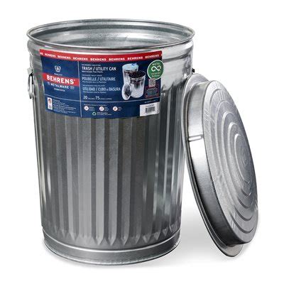 Garbage Can With Lid Galvanized Steel 75l / 20Gal