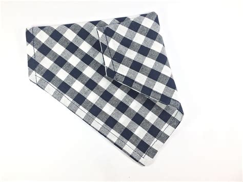 Dog Bandana Blue Gingham Navy Blue Male Dog Bandana - Etsy