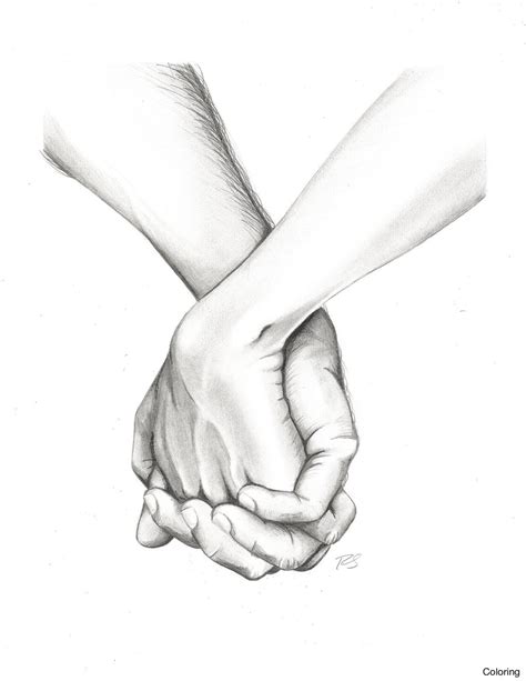 Two People Holding Hands Drawing at GetDrawings | Free download