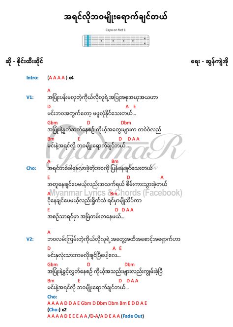 Myanmar Songs Guitar Chords