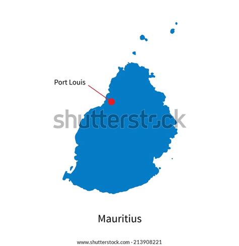 Detailed Vector Map Mauritius Capital City Stock Vector (Royalty Free ...