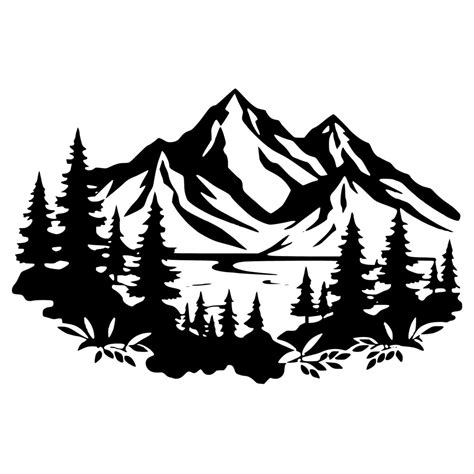 Instant Download Mountain Landscape SVG/PNG/DXF Files for Cricut, Silhouette, Laser Machines