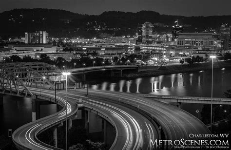 Charleston WV Skyline Black and White - MetroScenes.com - Black and White City Skylines - City ...