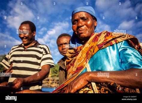 Man and women of the Chagga tribe socializing on a market day ...